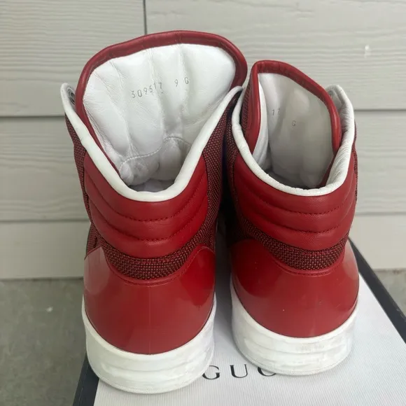 Gucci GG Embossed Red High Top Sneakers 🔥