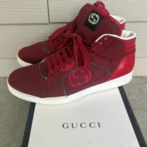 Gucci GG Embossed Red High Top Sneakers 🔥