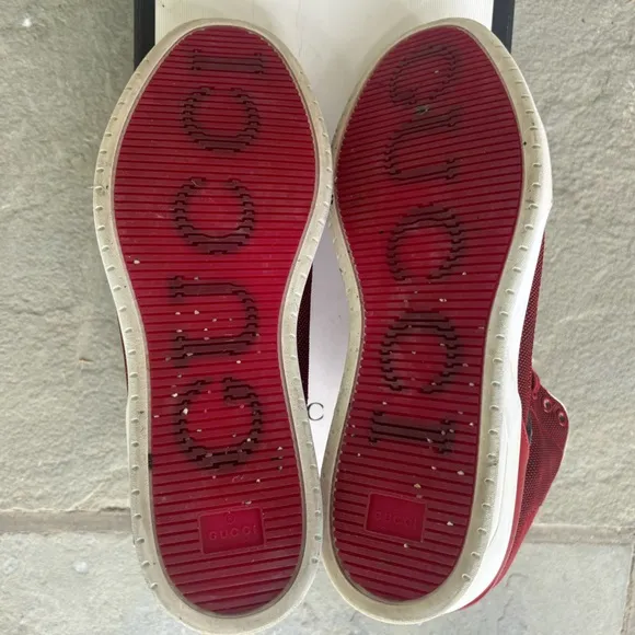 Gucci GG Embossed Red High Top Sneakers 🔥