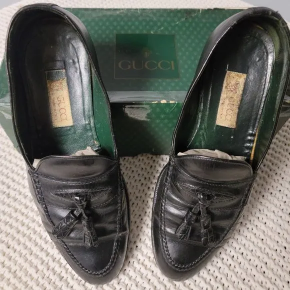 Gucci Men's Black Tassel Loafers