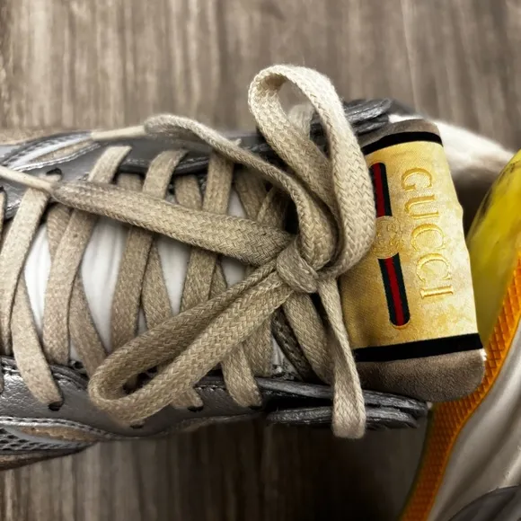 Gucci Silver Gray Designer Sneakers