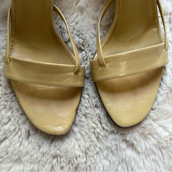 Gucci Strappy Sandals with Gold Logo Plaque Size 37.5C