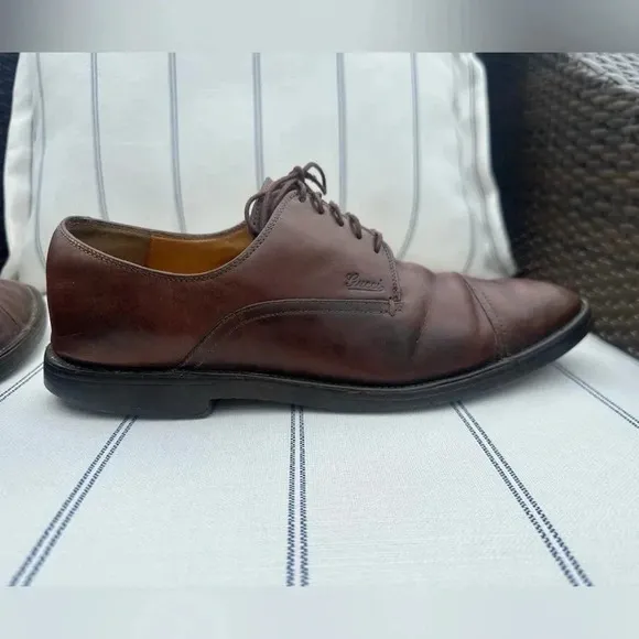 GUCCI Vintage Oxford Driving Loafers Leather Lace Dress Shoes Men’s 41.5 US 8