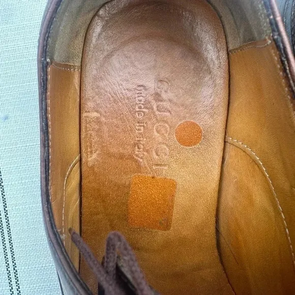 GUCCI Vintage Oxford Driving Loafers Leather Lace Dress Shoes Men’s 41.5 US 8