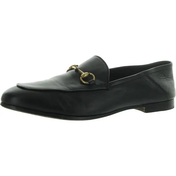 Gucci Womens Brixton Black Leather Convertible Dress Loafers Shoes Used
