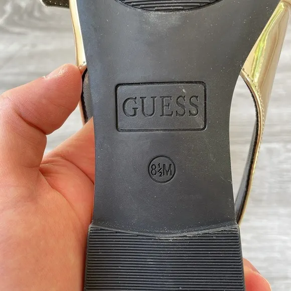 GUESS Women's Metallic Pointed Toe Slingback Flats Size 8.5 (Brand New)