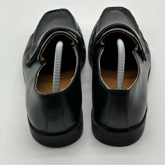 Haband Executive Division Black Leather Manmade Bottom Loafer Dress Shoe 10 D