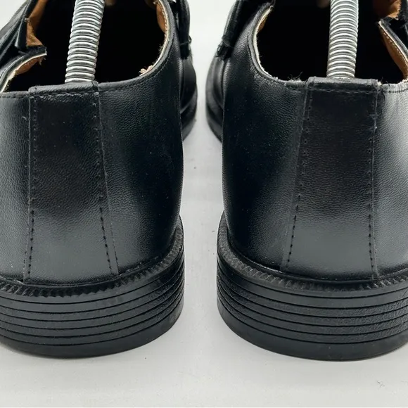 Haband Executive Division Black Leather Manmade Bottom Loafer Dress Shoe 10 D