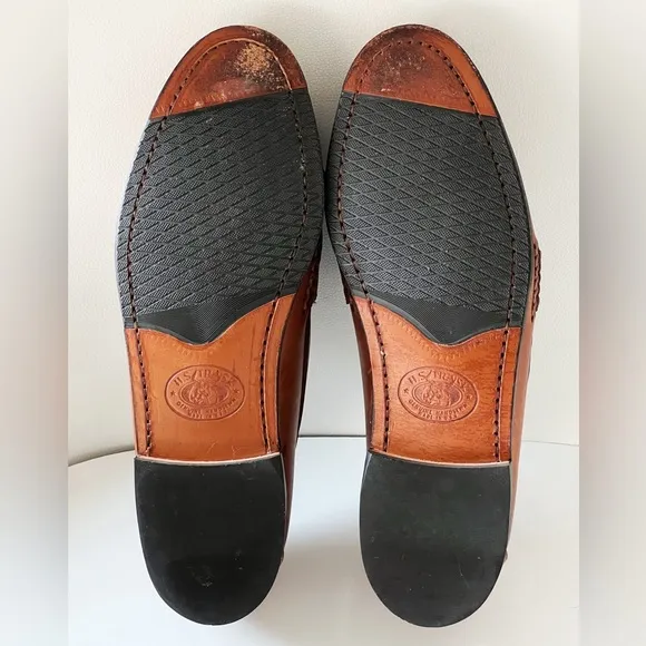H.S. Trask Shoes Mens Size 11M  Chestnut Brown Leather Tassel Loafers Kiltie