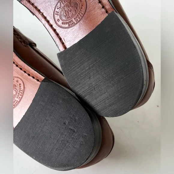 H.S. Trask Shoes Mens Size 11M  Chestnut Brown Leather Tassel Loafers Kiltie