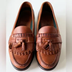 H.S. Trask Shoes Mens Size 11M  Chestnut Brown Leather Tassel Loafers Kiltie