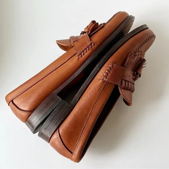 H.S. Trask Shoes Mens Size 11M  Chestnut Brown Leather Tassel Loafers Kiltie