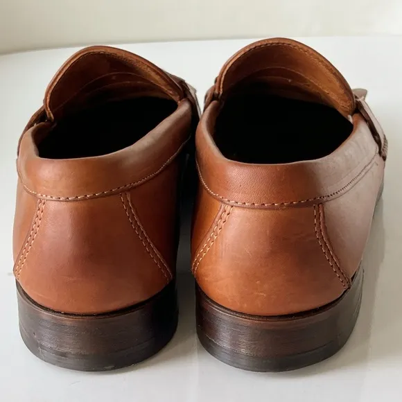 H.S. Trask Shoes Mens Size 11M  Chestnut Brown Leather Tassel Loafers Kiltie