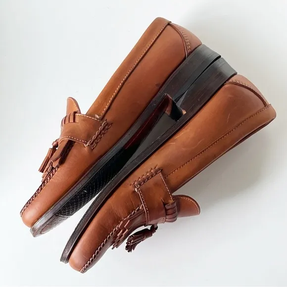 H.S. Trask Shoes Mens Size 11M  Chestnut Brown Leather Tassel Loafers Kiltie