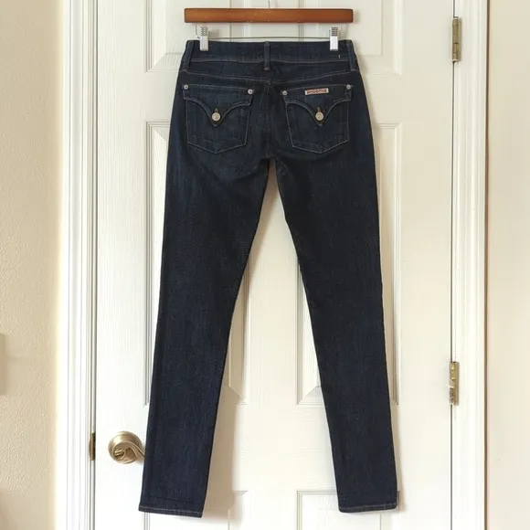 Hudson Collin Classic Low Rise Dark Wash Flap Pocket Denim Skinny Jeans 26