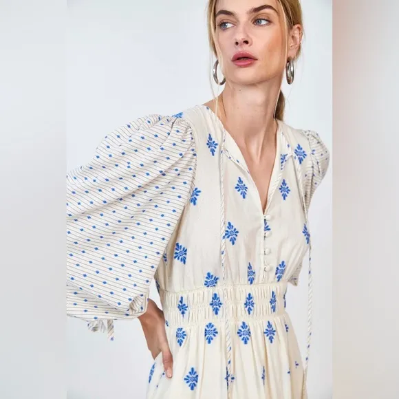 HUNTER BELL Blue Medallion Clementine Dress