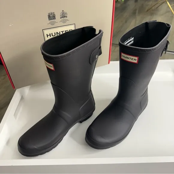 Hunter Women's Original Back Adjustable Short Boots - Onyx