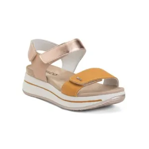 IGI&amp;CO Rose Gold Made In Italy Leather Comfort Flat Sandals