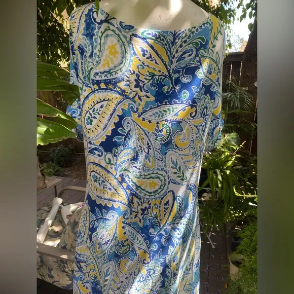 Italian tile graffiti pastel printed Jersey dress Ralph Lauren
