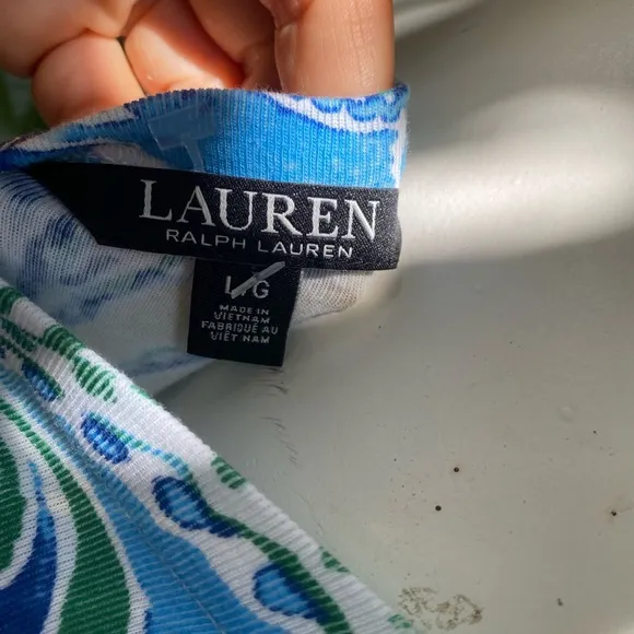 Italian tile graffiti pastel printed Jersey dress Ralph Lauren