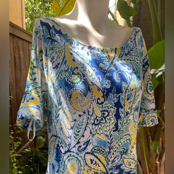 Italian tile graffiti pastel printed Jersey dress Ralph Lauren
