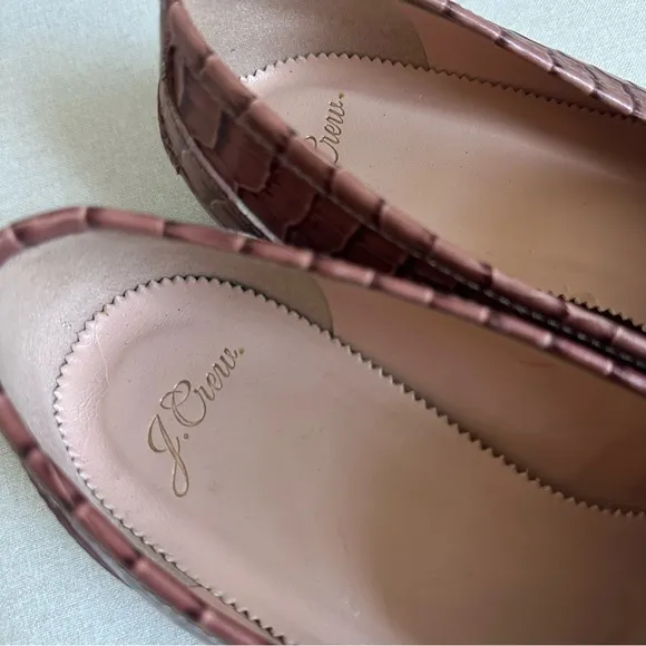 J. Crew Academy Croc embossed leather loafers 8.5