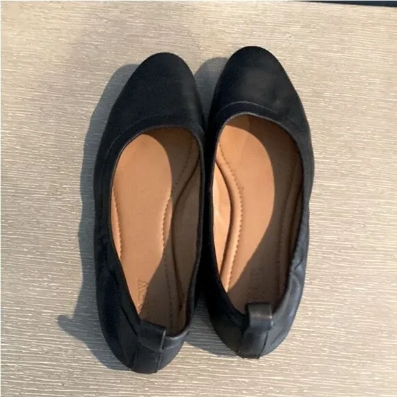 J. Crew Black Leather Ballet Flats Size 7.5