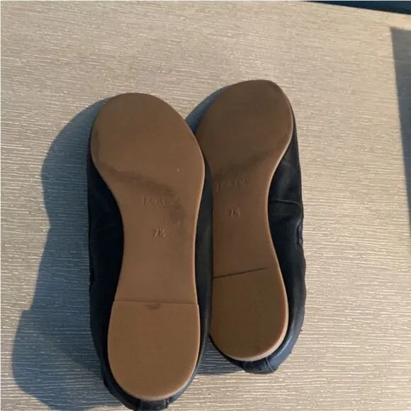 J. Crew Black Leather Ballet Flats Size 7.5
