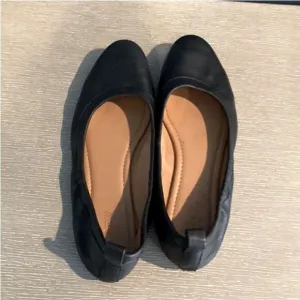 J. Crew Black Leather Ballet Flats Size 7.5