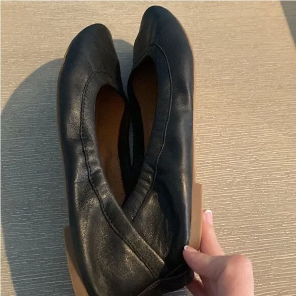 J. Crew Black Leather Ballet Flats Size 7.5