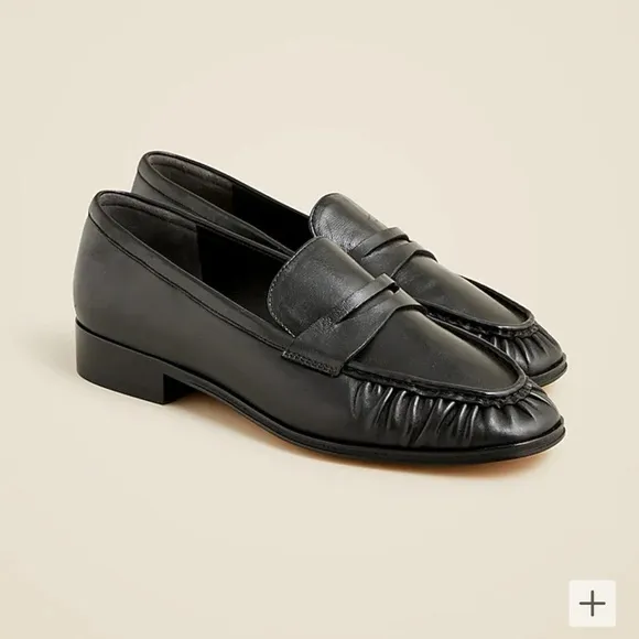 J Crew Maison ruched loafers in leather CC034