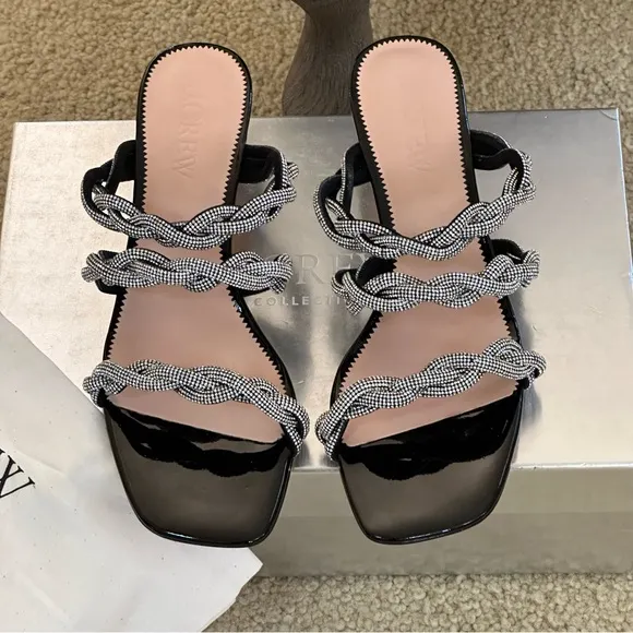 J. Crew Zadie strappy kitten heels with crystals sandals