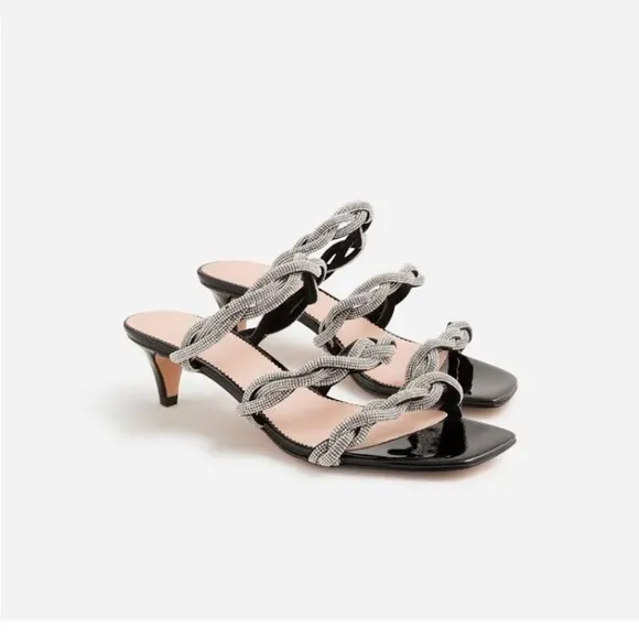 J. Crew Zadie strappy kitten heels with crystals sandals