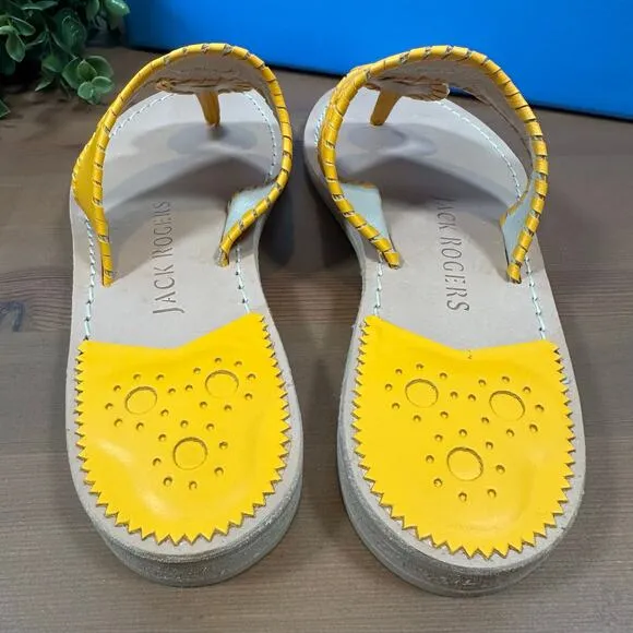 Jack Rogers Jack Whipstitch Flat Sandals Size 6.5 $128