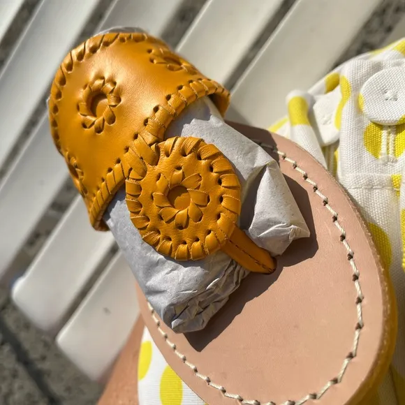 Jack Rogers Jack Whipstitch Flat Sandals Size 6.5 $128