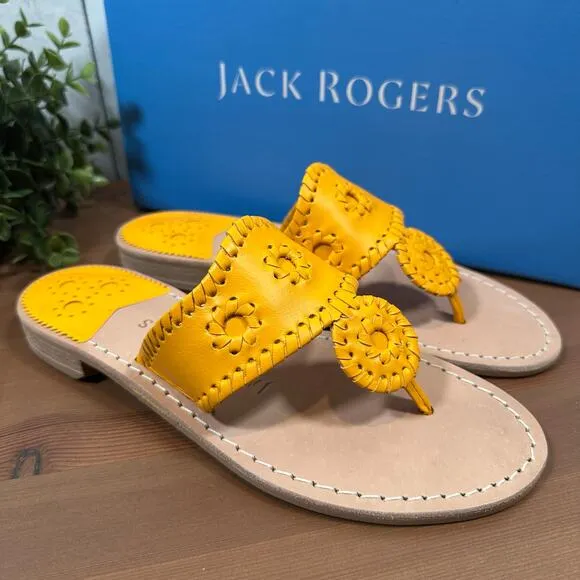 Jack Rogers Jack Whipstitch Flat Sandals Size 6.5 $128