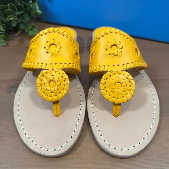 Jack Rogers Jack Whipstitch Flat Sandals Size 6.5 $128