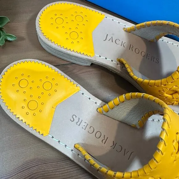 Jack Rogers Jack Whipstitch Flat Sandals Size 6.5 $128