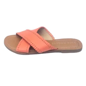 Jack Rogers Sloane X Band Flat Slide Sandals Coral Women's 6