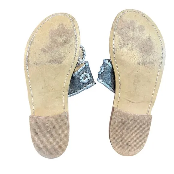 Jack Rogers Women’s Jacks Flat sandals glitter with silver trim Size 7