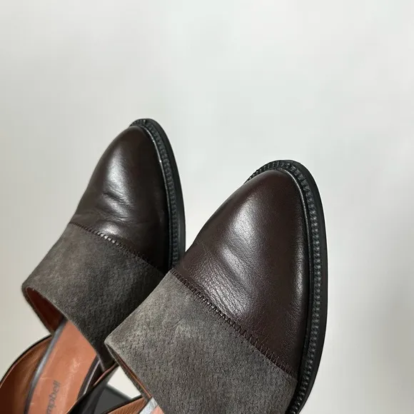 Jeffrey Campbell Chic Brown Loafers Chunky Block Heel ‘Shriver’ D’Orsay Style-8