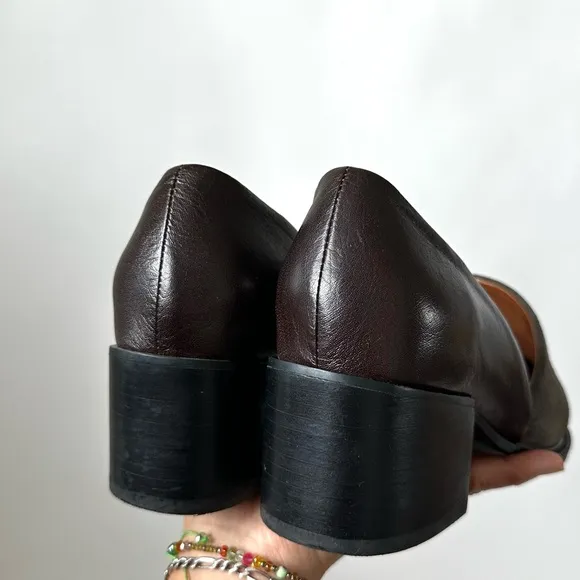 Jeffrey Campbell Chic Brown Loafers Chunky Block Heel ‘Shriver’ D’Orsay Style-8
