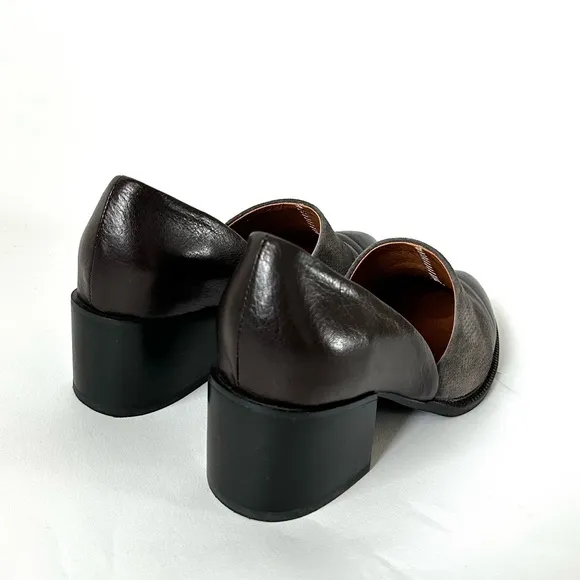 Jeffrey Campbell Chic Brown Loafers Chunky Block Heel ‘Shriver’ D’Orsay Style-8