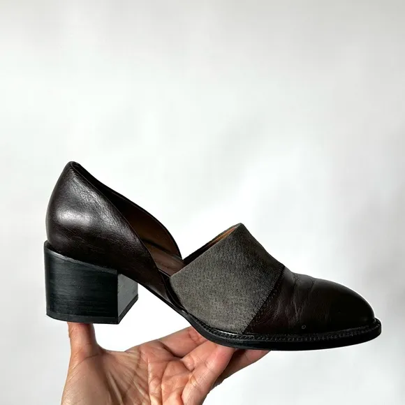 Jeffrey Campbell Chic Brown Loafers Chunky Block Heel ‘Shriver’ D’Orsay Style-8
