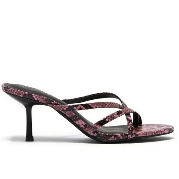 Jeffrey Campbell Sandals Pink Slides Snake Mule