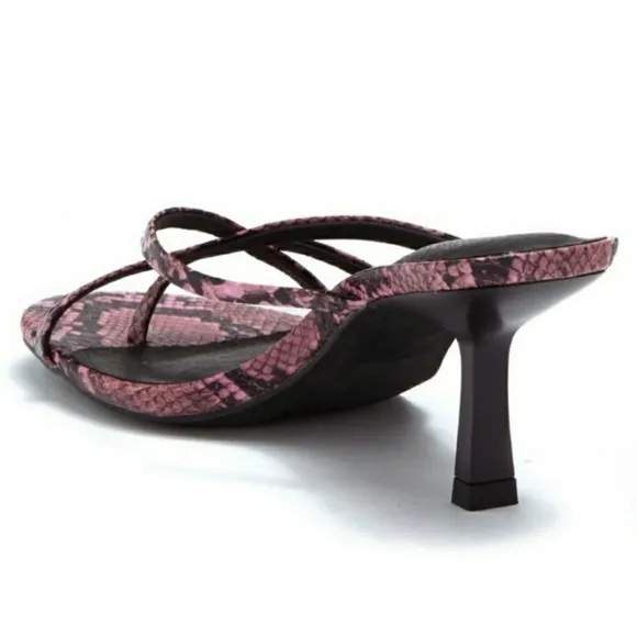 Jeffrey Campbell Sandals Pink Slides Snake Mule