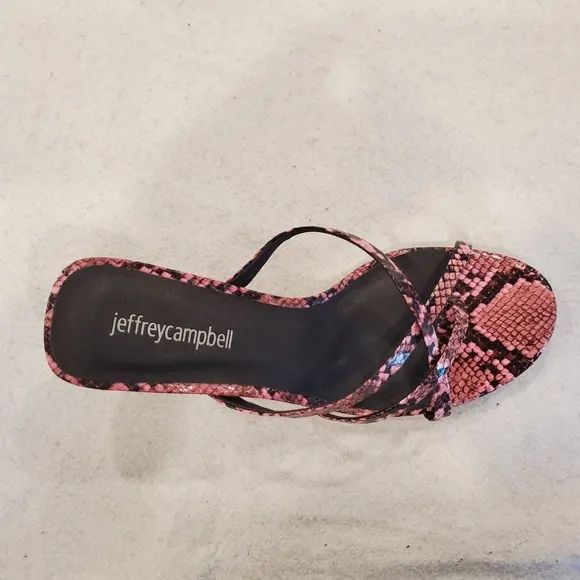 Jeffrey Campbell Sandals Pink Slides Snake Mule