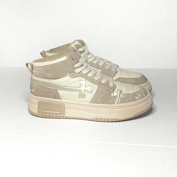 Jil Sander Chunky Bovine Leather Cross Sneakers
