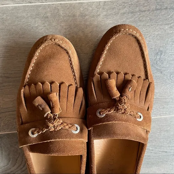 Jimmy Choo Eaton tan suede loafers (Sz 43.5)