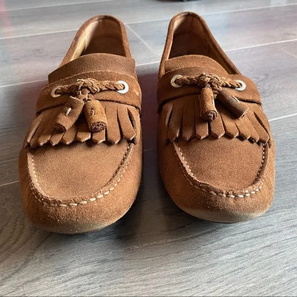 Jimmy Choo Eaton tan suede loafers (Sz 43.5)